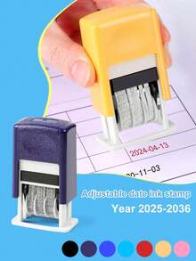 Small Adjustable Date Stamp, Manual Year/Month/Day Stamp, Automatic Ink-Absorbing Date Printer, Production Date Number Stamp, Roller Calendar Stamp, Reusable, Ink Not Included, Ink Sold Separately - Multiple Styles - View 3