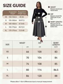 Grey High-Waisted Pleated Suit Skirt For Women, Slimming A-Line Mid-Length Skirt, Professional Office Style, Suitable For Daily Casual And Commute Wear - Coffee Brown - View 3