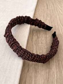 1pc Vintage Pleated Headband, Comfortable & Non-Slip, Suitable For Commuting, Daily Outings, Dating, Dressing Up - Multicolor - View 10