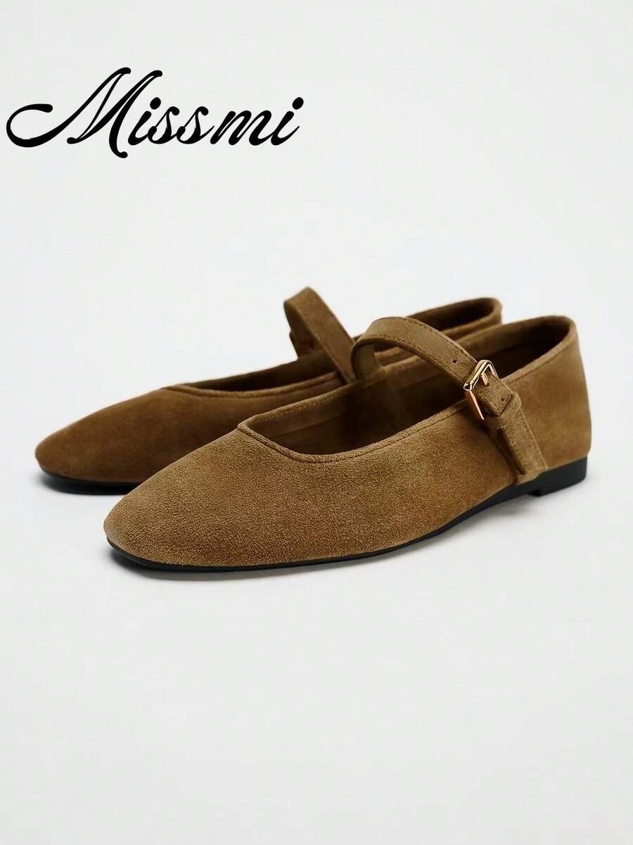 2026 Spring/Summer New Women's Bow Decor Ballet Flats - Khaki - View 1