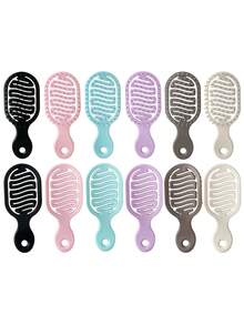 1pc Portable Oval Pocket Hair Comb, Wet & Dry Use, Compact Lightweight Massage Comb, Women's Mini Hair Brush, Hair Styling Tool, Suitable For Home, Dorm, Travel, Outdoor Activities, Office, School And More - A - View 1