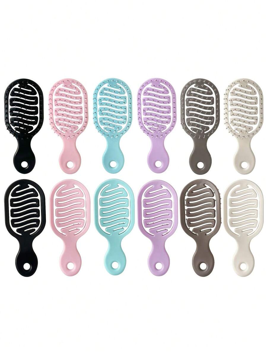1pc Portable Oval Pocket Hair Comb, Wet & Dry Use, Compact Lightweight Massage Comb, Women's Mini Hair Brush, Hair Styling Tool, Suitable For Home, Dorm, Travel, Outdoor Activities, Office, School And More - A - View 1