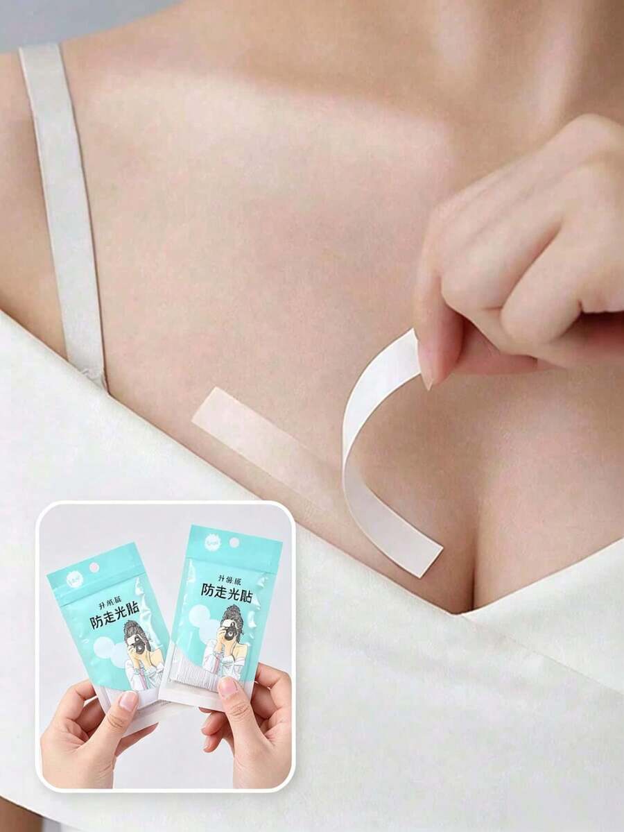 36pcs Invisible Anti-Slip Breast Petals, Transparent Double-Sided Adhesive Tape, Multi-Functional Adhesive For Clothing And Body, Suitable For All Fabrics And Skin Types, Self-Adhesive Bra, Suitable For Various Outfits, Dresses, Lingerie, Etc. Ideal Gift Choice For Girlfriend. Perfect For Back To School Season, Halloween. - A - View 1