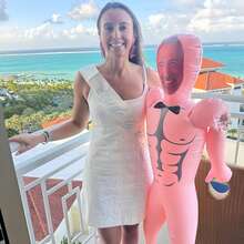 1pc Personalized Large Inflatable Blow Mold Prop, Customizable Photo, Fun Pool Party Bachelor Party Gift, Wedding Favor, Suitable For Special Occasions - Multicolor - View 4