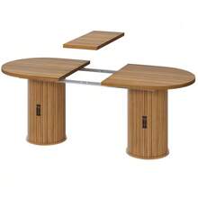 Extendable Dining Table, Versatile Kitchen Table With Metal Handles, Space-Saving For Small Spaces, Multifunctional Table, Hidden Storage, Dark Brown, 149.8-189.7 Cm - 深棕色 - 查看 5
