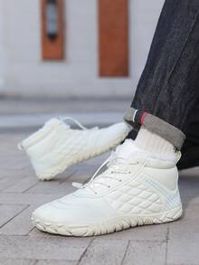 Men's Snow Boots, Winter New Warm, Anti-Slip Cushioned Sole With Waterproof Upper, Thermal Lined Thick Interior, Suitable For Snowy Weather Travel And Tourism. - Off-white - View 5