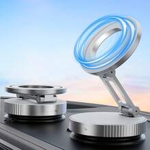 升級版 360° 真空磁吸車用手機支架－免持吸盤式強力磁吸手機架，360° 可旋轉與可折疊，通用於所有智慧型手機，適用於汽車儀表板、健身房、鏡子、淋浴間及光滑表面－司機與科技愛好者的理想禮物，顛簸路面也能穩固固定，安裝簡單，輕巧便攜設計 PS：僅支援安裝於光滑表面 - 彩色 - 查看 18