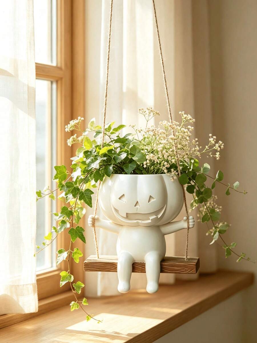 Artesanías de resina, decoración colgante de calabaza blanca y naranja, decoración del hogar, decoración del hogar de otoño, decoración del hogar de estilo moderno para días festivos - Colección de calabazas - Ver 1