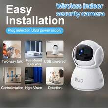 WJG 1pc+2pcs Baby Monitor, 1290P HD Video Baby Monitor With Camera And Audio, 2.4GHzCamera With Night Vision, Motion Detection For Baby And Pet, Cloud - White - View 3