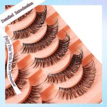 10 Pairs Curl False Eyelashes, Transparent Lash Root, Voluminous Soft 3D Faux Mink Eyelashes, Suitable For Natural Fluffy Effect - Black - View 4