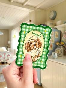 Personalized Pet 2D Flat Portrait Fridge Magnet, Customized Dog Cat Photo Magnetic Sticker, Pet Lover Gift, Pet Owner Gift, Dog Mom Magnet, Mother's Day Gift, Unique Pet Owner Gift, Home Kitchen Decor - Multicolor - View 4