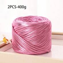 2pcs/400g Shiny Metallic Plain Crochet Yarn, Premium Knitting Craft Yarn, Multi-Color Durable Crochet Yarn, Suitable For Making Handbags, Hats, Home Decor, Sewing And Knitting Projects - 2-pack - View 23