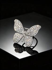 1/2pcs Women's Wedding Party Valentine's Day Brooch Butterfly Rhinestone High-End Luxury Silver Brooch - Multicolor - View 11