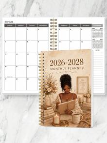 Trees 2026–2028 24-Month Planner, 1/2 Year Weekly And Monthly Calendar With Monthly Overview And Notes, Suitable For Improving Efficiency, Appointment Management And Goal Setting, Back To School Supplies, Office Desk Accessories - Multicolor - View 9