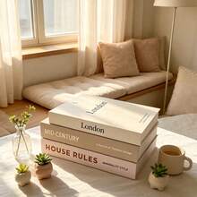 2/3pcs Fashion Decorative Books, Modern Minimalist Foldable Fake Books, Soft Decor Sample Room Hotel Model, Suitable For Cafe, Hotel, Study Room Decoration - Decor Book - View 3