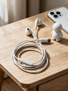 Wired In-Ear Headphones, Compatible With IPhone Interface, Type-C USB-C Plug And 3.5mm Jack, Comfortable Fit, With Microphone, Suitable For Laptop And Mobile Devices - View 2