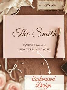 Custom Linen Wedding Guest Book, Personalized Hardcover Photo Album, Wedding Keepsake & Anniversary Photo Album, Unique Anniversary Gift, Guest Book - Multicolor - View 22