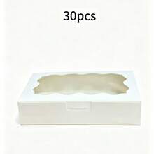 20pcs/10pcs/1pc Pastry Gift Boxes, 7x4.3x1.5 Inches, Brown Bread Snack Boxes, Premium Gift Boxes Suitable For Packaging Desserts, Donuts, Pies, Candies, Cakes, Muffins And Macarons - A-White - View 10