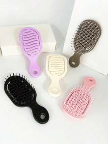 1pc Portable Oval Pocket Hair Comb, Wet & Dry Use, Compact Lightweight Massage Comb, Women's Mini Hair Brush, Hair Styling Tool, Suitable For Home, Dorm, Travel, Outdoor Activities, Office, School And More - A - View 8