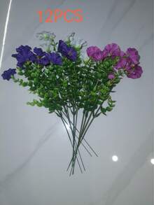 30 piezas/24 piezas/12 piezas/3 piezas Flores artificiales de plástico para exteriores, plantas falsas resistentes a los rayos UV, campanilla multicolor, adecuadas para decoración de jardín, porche, cestas colgantes de primavera/verano, regalos de Navidad - Multicolor - Ver 13
