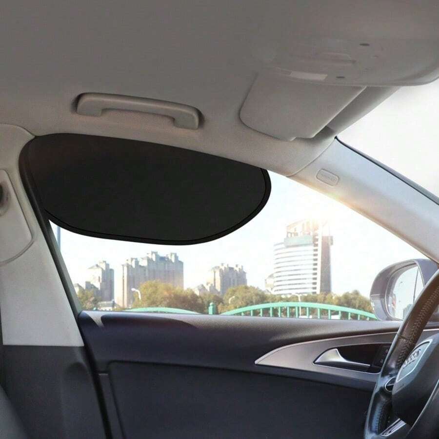 3pcs Car Sunshade Set: 1 Front Windshield Sunshade + 2 Front Side Window Sunshades, Heat Insulation And Cooling, Does Not Obstruct Driver And Passenger View - Black - View 1