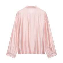 DEEKA Autumn New Women's European & American Style Fashion Minimalist Versatile Satin Knot Button Shirt - Pink - View 3