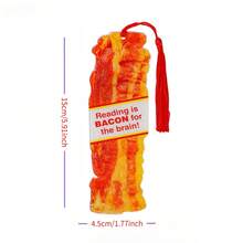2D Flat Bacon Shaped Bookmark, Printed With Pun "Reading Is Bacon" - Made Of Acrylic Material, Suitable For Book Lovers And Libraries, Bacon Themed Gift, Dedicated To Food And Reading Enthusiasts. - Multicolor - View 2