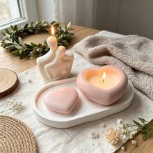 4pcs Silicone Molds, Includes Heart-Shaped Storage Box Mold, Hugging Couple Figurine Mold And Oval Tray Mold, Home Decor Figurine Plaster Resin Candle Mold, Perfect For Handmade Crafts, Holiday Decoration Candle Making, Gift Making, Reusable - Silicone Mold - View 6