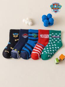 1/5/10 Pasang Kaos Kaki Anak Paw Patrol Motif Bintang Anak Anjing Lucu Kaos Kaki Musim Dingin Setengah Betis Hadiah Natal yang Menyenangkan Kaos Kaki Anak-Anak - MultiWarna - View 15