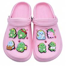 9/20PCS Cute Little Dinosaur Shoe Charms Set, PVC Shoe Decorations, Shoe Accessories Charms, Gift Idea For Birthday Christmas Halloween Party Favor - Multicolor - View 4