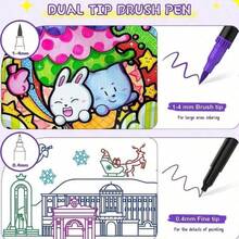 120/72/60/36/24 Colors Dual-Tip Markers - Colorful Watercolor Pens Art Pens Fine Line Calligraphy Pens - Adult Coloring Painting Doodle Art Markers - Premium CD Packaging - Sets - View 8