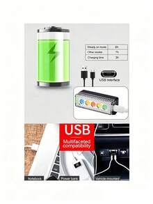 1pc USB Rechargeable Mountain/Road Bike Cycling Safety Warning Light Accessory, Bicycle Tail Light - White - View 6