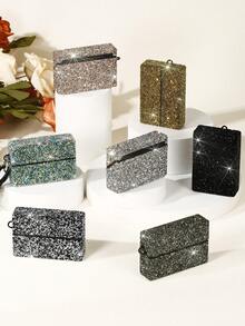 BLBLBL 1PC Multicolor Luxury Shiny Electronic Cigarette Pod Case Portable Keychain Holder FOR TEREA, Suitable For Beauty Enthusiasts Daily Use, Decorated With 9000 Rhinestones 720° Wrapped, More Sparkling Under Light Source - Multicolor - View 10