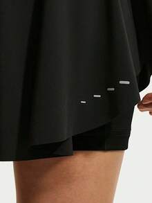 Nike Women's AS W NK SWIFT SKORT NV Woven Sports Skirt IM7545-010 - Black/Green - View 4