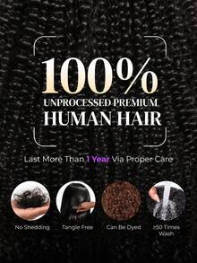 ARABELLA Afro Kinky Curly 鉤編接髮，自然色，100% 真人髮，羽毛鉤編髮，14-24 英吋，預束隱形奇蹟結接髮，輕盈可重複使用保護性髮型 - SNatural - 查看 5