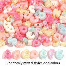 30pcs/Pack Acrylic Q-Version Large Hole English Letter Beads, Random Mixed Letters And Colors, Handmade DIY Bracelet Necklace Pendant Accessories - Letter Beads - View 16