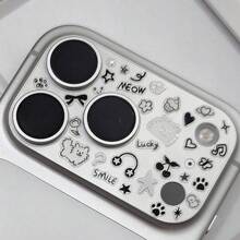 Smiling Samye Line Puppy Stickers+Transparent Lens Film, Advanced Relief 3D Stickers, Compatible With Apple 17 Promax, 17 Pro,18Pro,18Promax Cute Transparent, Star Cherry, Stickers - Transparent Lens Film + Sticker - View 11