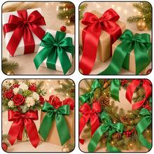 Classic Christmas Red Green Width Satin Ribbon Party Banner Making 5Meters/Roll 10cm Width Satin Ribbon Wedding Chair Car Party Decoration Handmade Sewing DIY Accessories - 10cm-5m - View 1