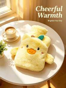 1pc 1000ml Neutral Cartoon Flocked Hot Water Bottle, Random Inner Color, Large Capacity, Refillable, Explosion-Proof & Leak-Proof, Detachable, Hand Warmer, Suitable For Winter Outdoor Camping, Travel, Home, Office, School, Dorm, Daily Use - Hot Water Bottle - View 9