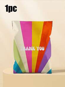 Colorful Printed "Thank You" Text Courier Bags, Waterproof Thickened Colorful Printed Courier Packaging Bags, Tear-Resistant Mailing Envelopes, Suitable For Clothing, Suitable For Small Businesses, Wedding Gifts, Party Fillers - Multicolor - View 10