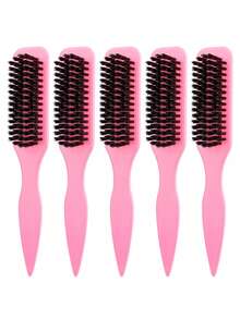 5pcs Leopard Print Tail Comb & Brush Set, Made Of Soft Bristles And ABS Material, Can Smoothen Hair, Suitable For Home And Salon Hair Care And Styling, Travel, Detangling - Multicolor - View 35