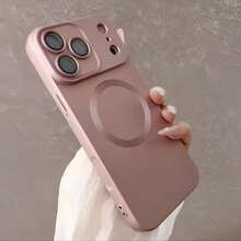 Casing Ponsel Lembut Matte Mewah Magnetik dengan Pengisian Daya Nirkabel, Kompatibel dengan iPhone 18 17 16 15 14 13 12 11 Pro Max Plus - Rose Gold - View 5