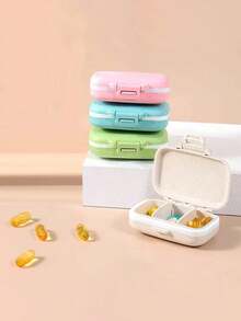 Mini Portable Pill Box - 3 Compartment Pill Storage Box, Weekly Pill Organizer, Medication Dispenser - Multicolor - View 5