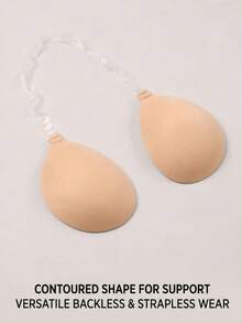 Halter Adhesive Bra | Invisible Push-Up Anti-Slip Breast Pads | Transparent Strap Backless Lingerie | Invisible Push-Up Bra - Strapless Transparent Halter Style, Suitable For Backless Dresses And Wedding Gowns - Multicolor - View 12