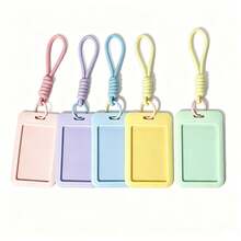 Bus Card Campus Card ID Badge Access Card Meal Card ID Card Lanyard Wrist Strap Anti-Loss Macaron INS Card Holder Keychain Document Protector Lanyard Dopamine Transparent Fashion Card Holder Back To School Essential - Rectangle - View 9