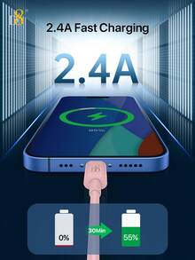 D8 MFi 認證 Lightning 數據線 (可選 0.25M/1M/1.5M/2M) TPE USB-A 轉 Lightning 手機充電線，USB 2.0 Lightning 充電線，2.4A 快充，相容 iPhone 14 Pro/13 Mini/13/12/11 Pro MAX/XR/XS/8/7/Plus/6S/SE，節日禮物 情人節禮物 聖誕禮物，秋冬假期露營必需品 度假配件 - 粉色 - 查看 5