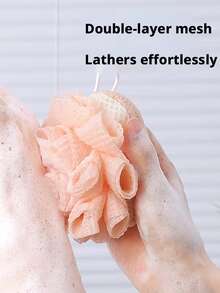 Heart-Shaped Bath Sponge, Fashion Hanging Style, Soft & Cute Double-Sided Bath Scrub Ball, Rich Lather Without Splashing, Home Bath Ball - Multicolor - View 8