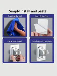 1pc No-Drill Wall Mounted Storage Rack, Universal Fixed Shower Base, No-Drill Shower Bracket, Adjustable Shower Head Holder For Bathroom And Bathtub - A - View 9