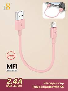 D8 MFi 認證 Lightning 數據線 (可選 0.25M/1M/1.5M/2M) TPE USB-A 轉 Lightning 手機充電線，USB 2.0 Lightning 充電線，2.4A 快充，相容 iPhone 14 Pro/13 Mini/13/12/11 Pro MAX/XR/XS/8/7/Plus/6S/SE，節日禮物 情人節禮物 聖誕禮物，秋冬假期露營必需品 度假配件 - 粉色 - 查看 13