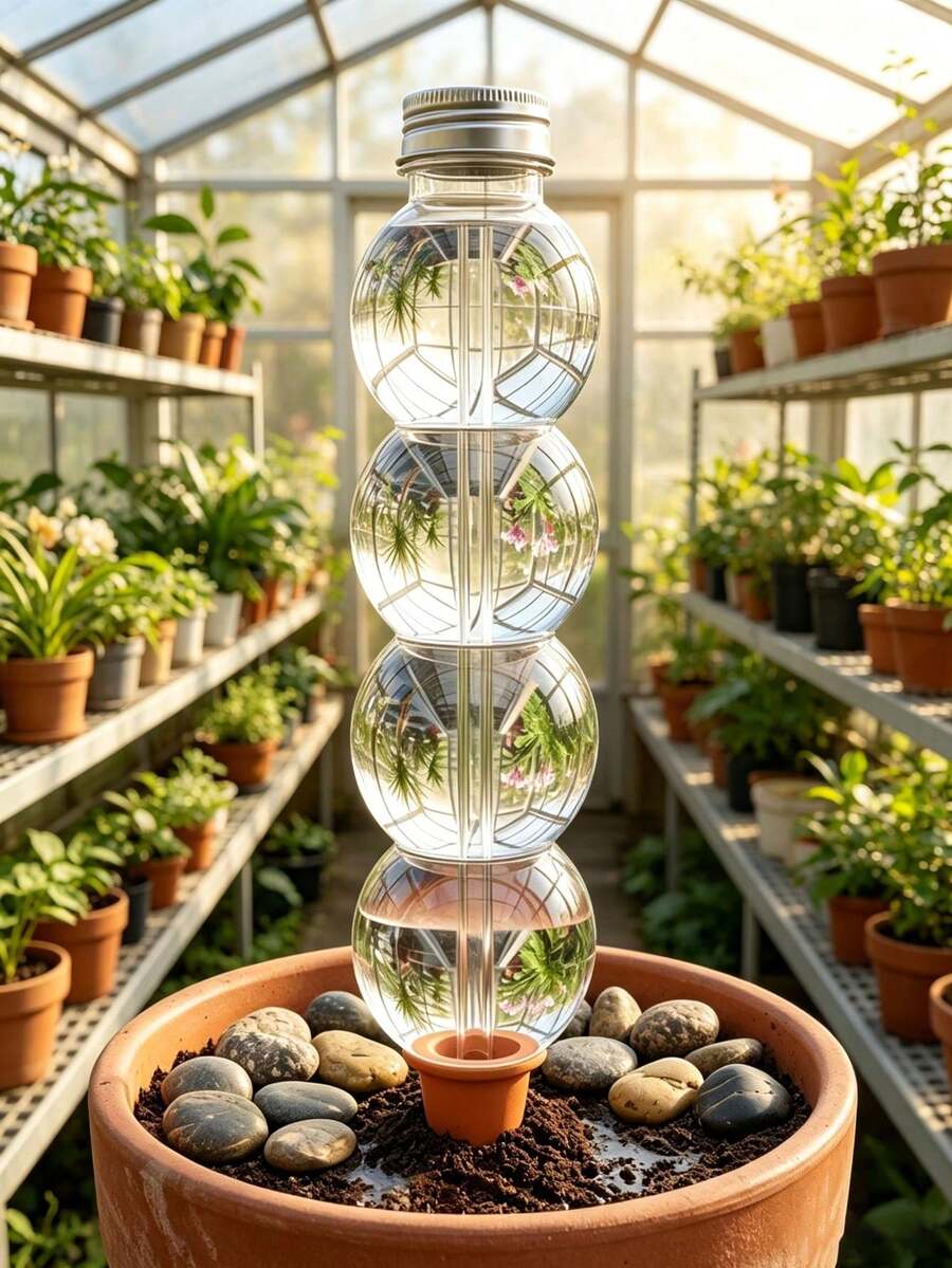 New Large Capacity Automatic Watering Device, Transparent Self-Absorbing Water Ball With Clay Tip, Slow Release Drip Irrigation Plug For Potted Plants, Home Gardening Hands-Free Watering Tool - Multicolor - View 1